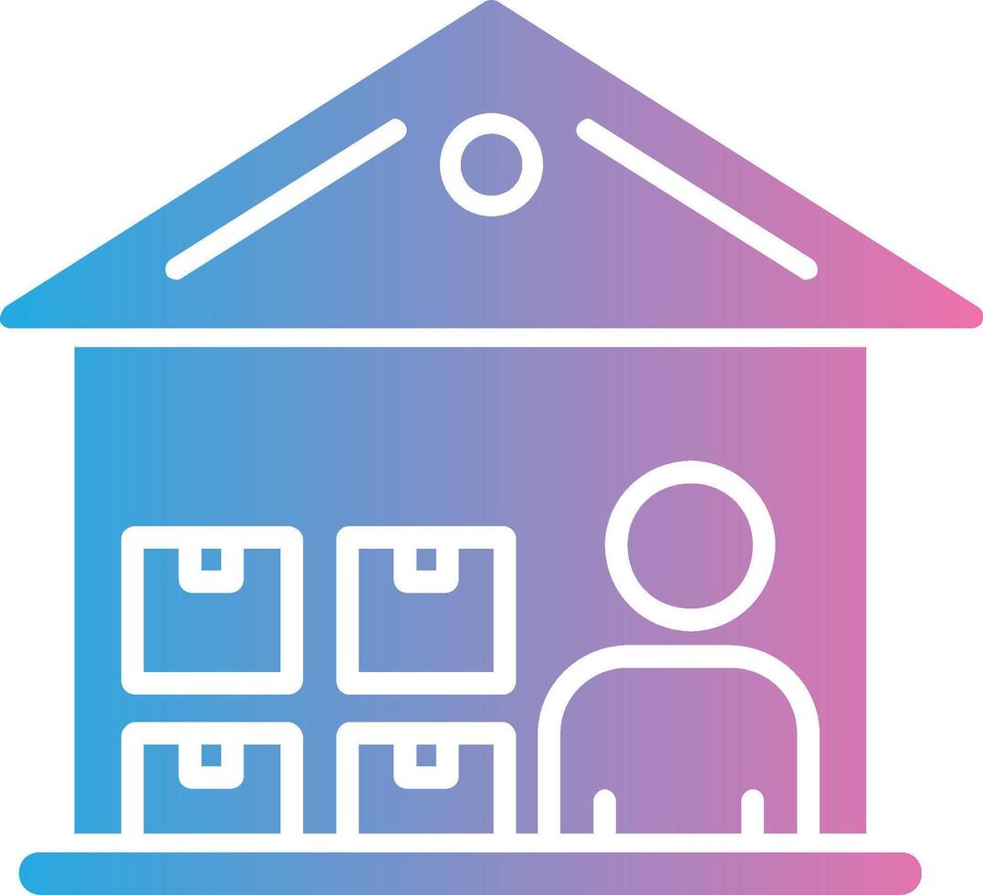 Warehouse Manager Glyph Gradient Icon Design vector