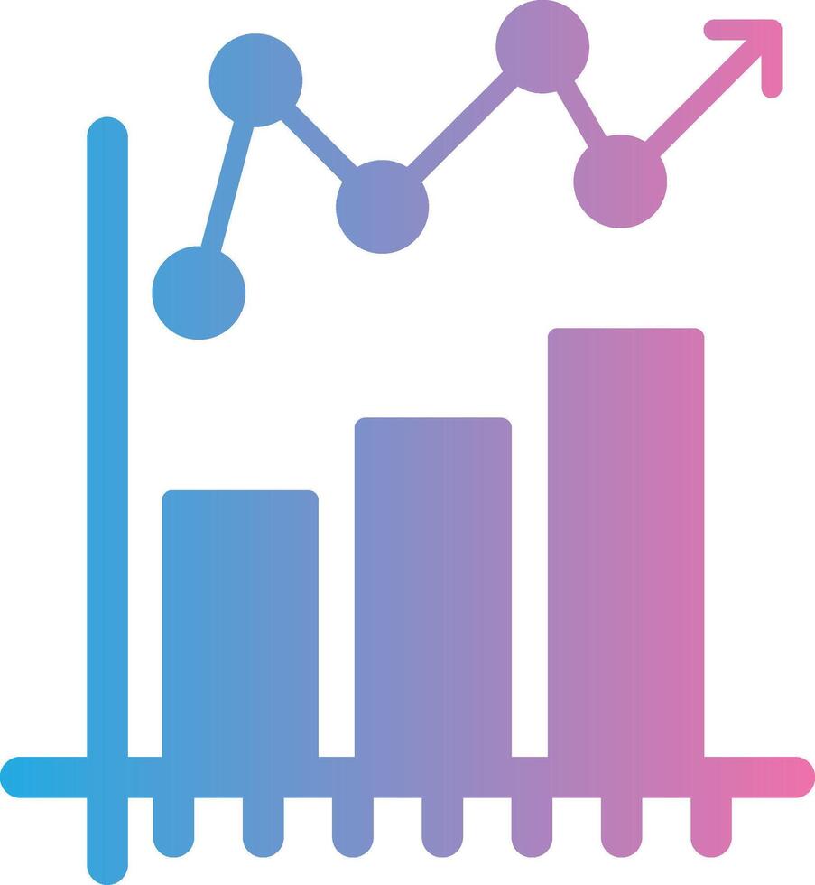 Statistical Chart Glyph Gradient Icon Design vector