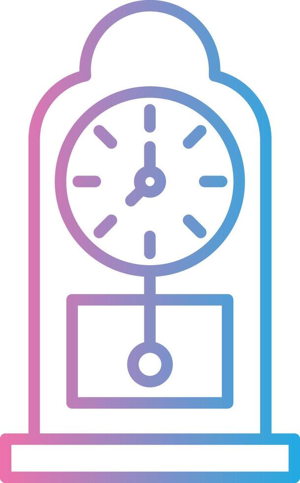 Grandfather Clock Line Gradient Icon Design vector