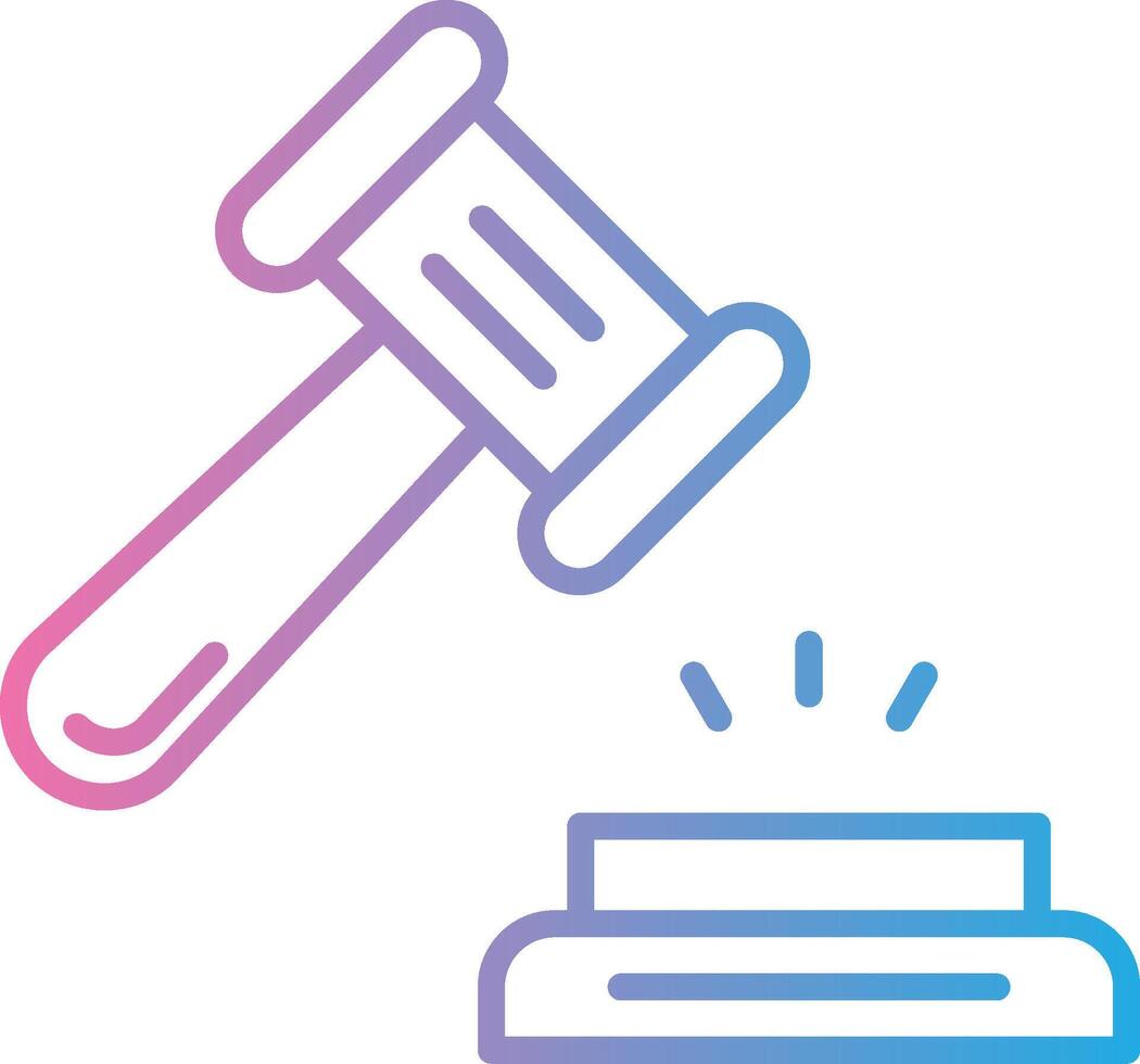 Hammer Line Gradient Icon Design vector