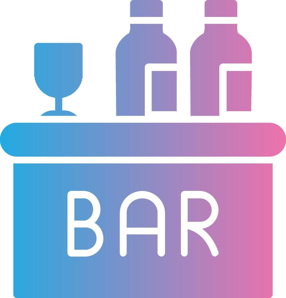 bar glifo degradado icono diseño vector