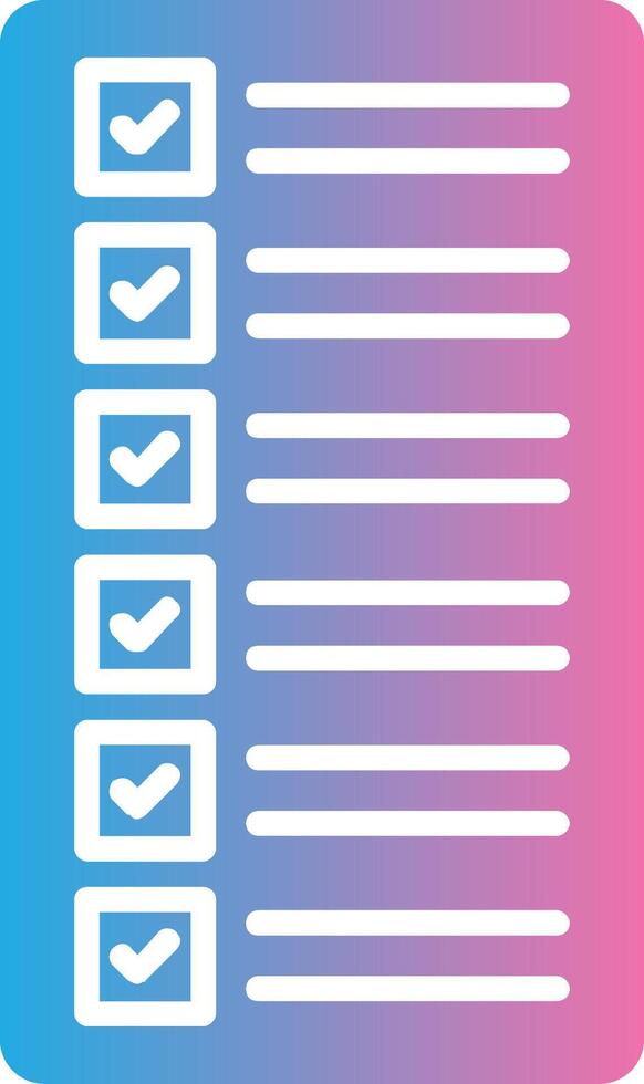 List Glyph Gradient Icon Design vector