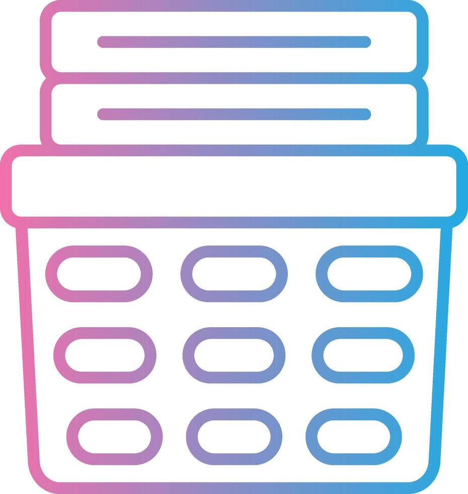 Laundry Basket Line Gradient Icon Design vector
