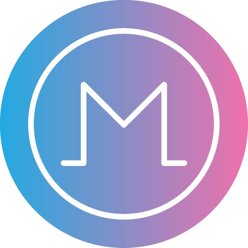 Monero Glyph Gradient Icon Design vector