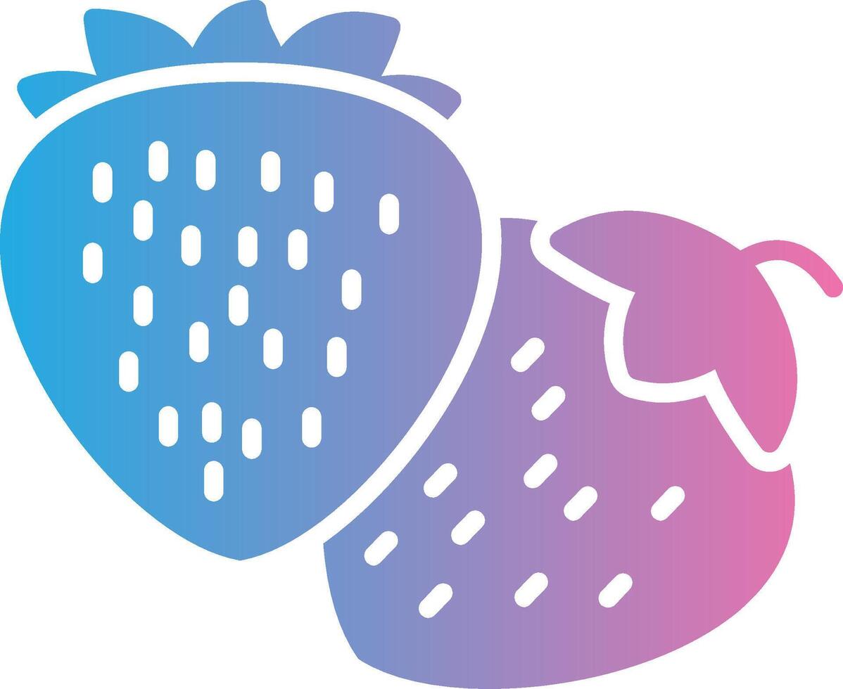 fresas glifo degradado icono diseño vector