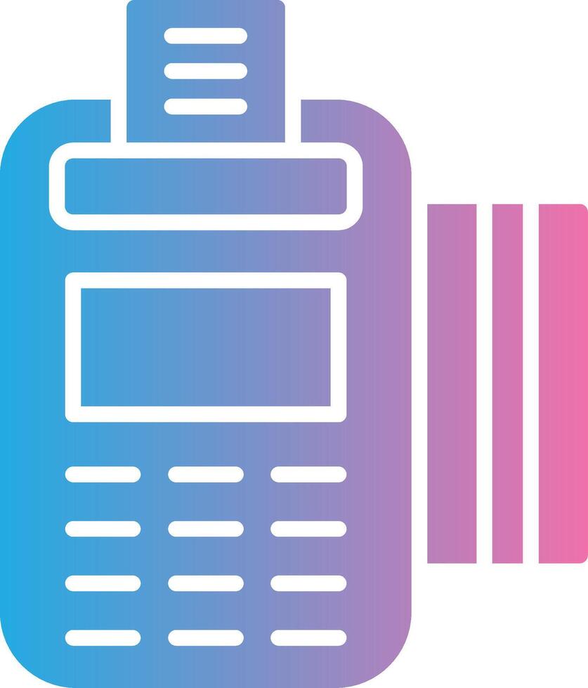Pos Terminal Glyph Gradient Icon Design vector