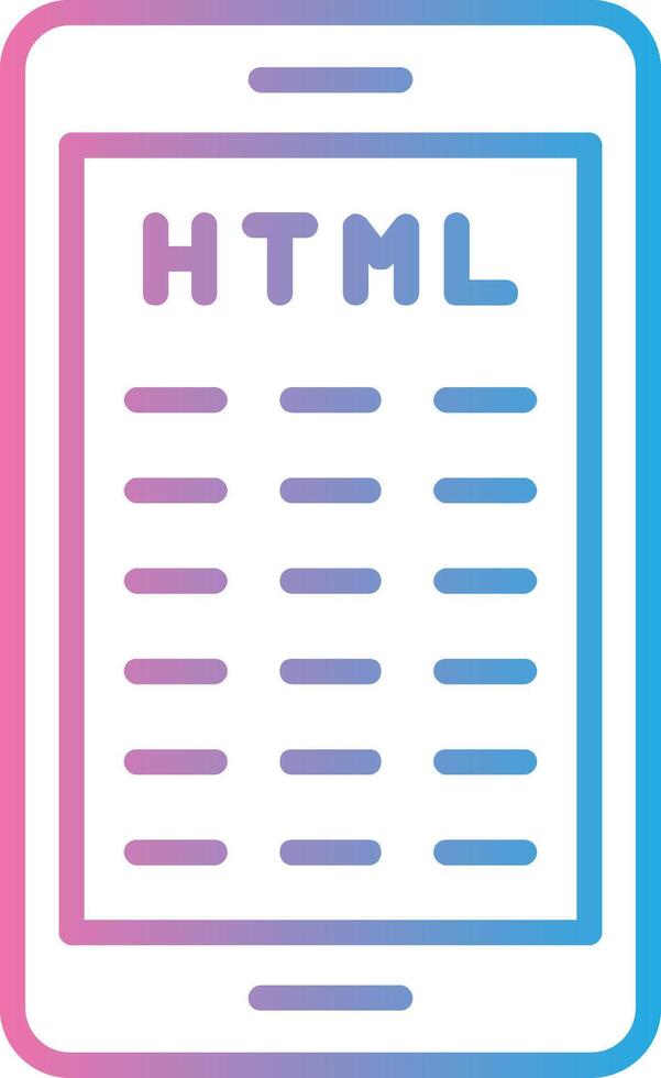 Mobile Coding Line Gradient Icon Design vector