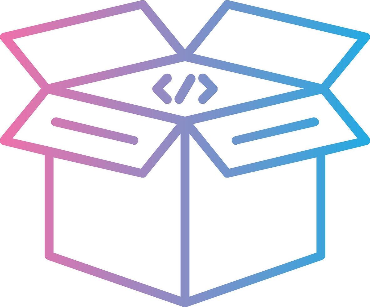 Open Box Line Gradient Icon Design vector