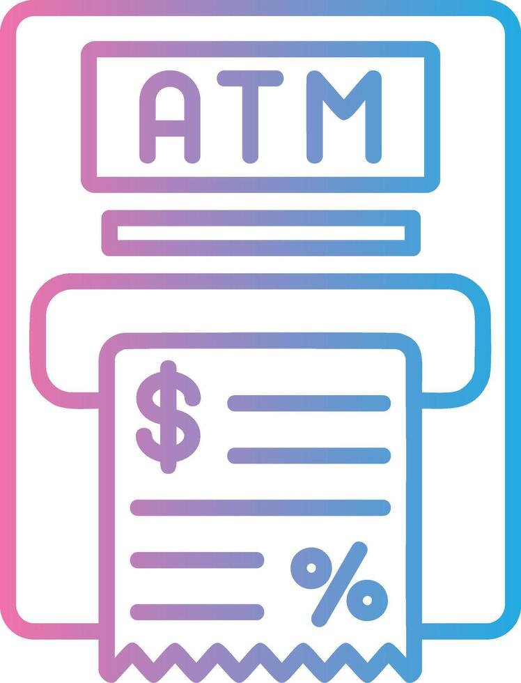 Atm Machine Line Gradient Icon Design vector