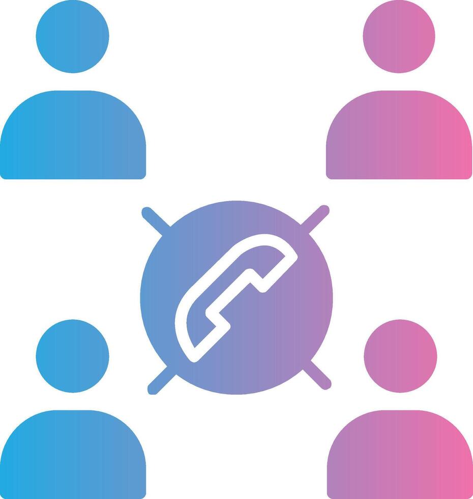 Conference Call Glyph Gradient Icon Design vector