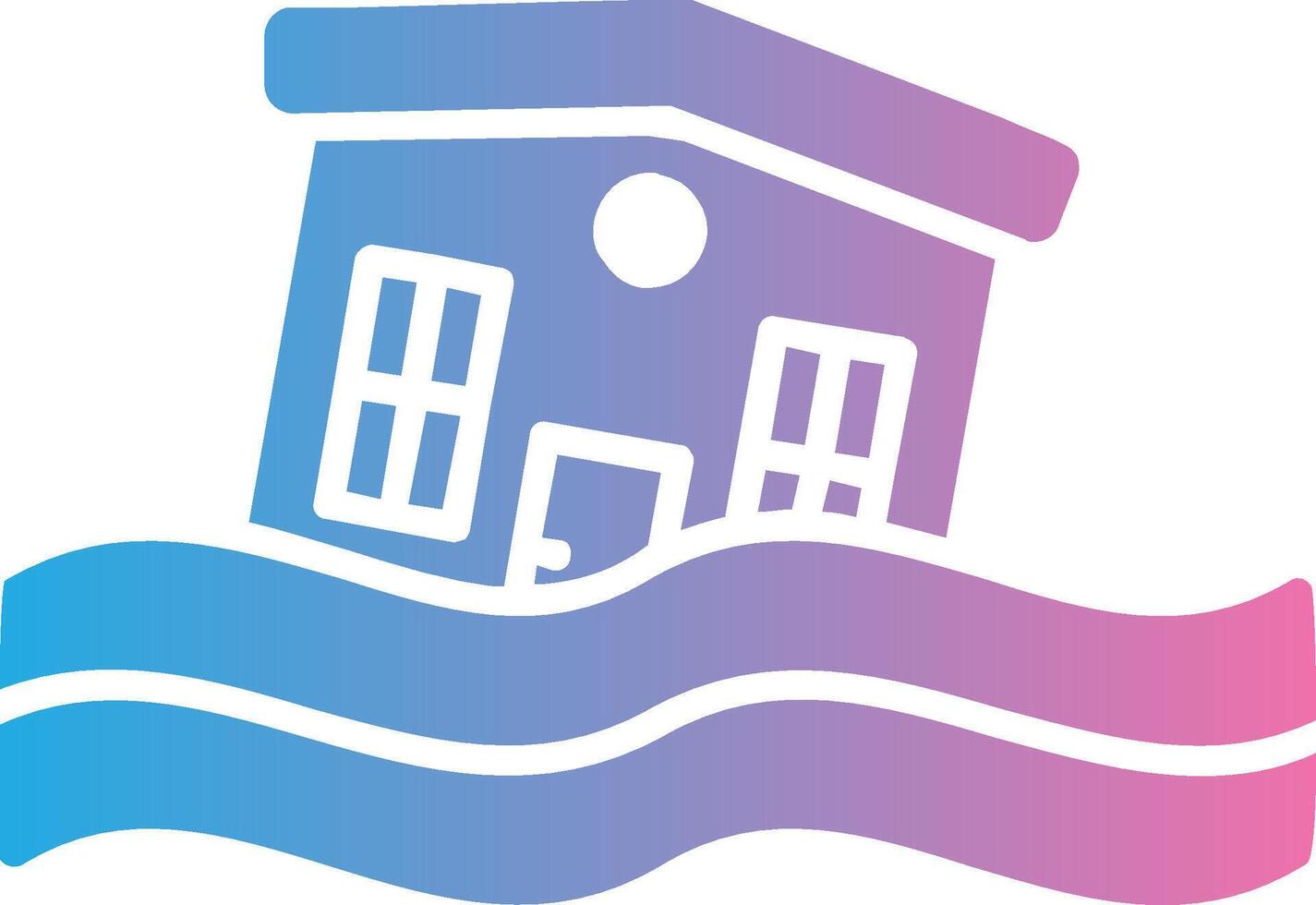 Flooded House Glyph Gradient Icon Design vector