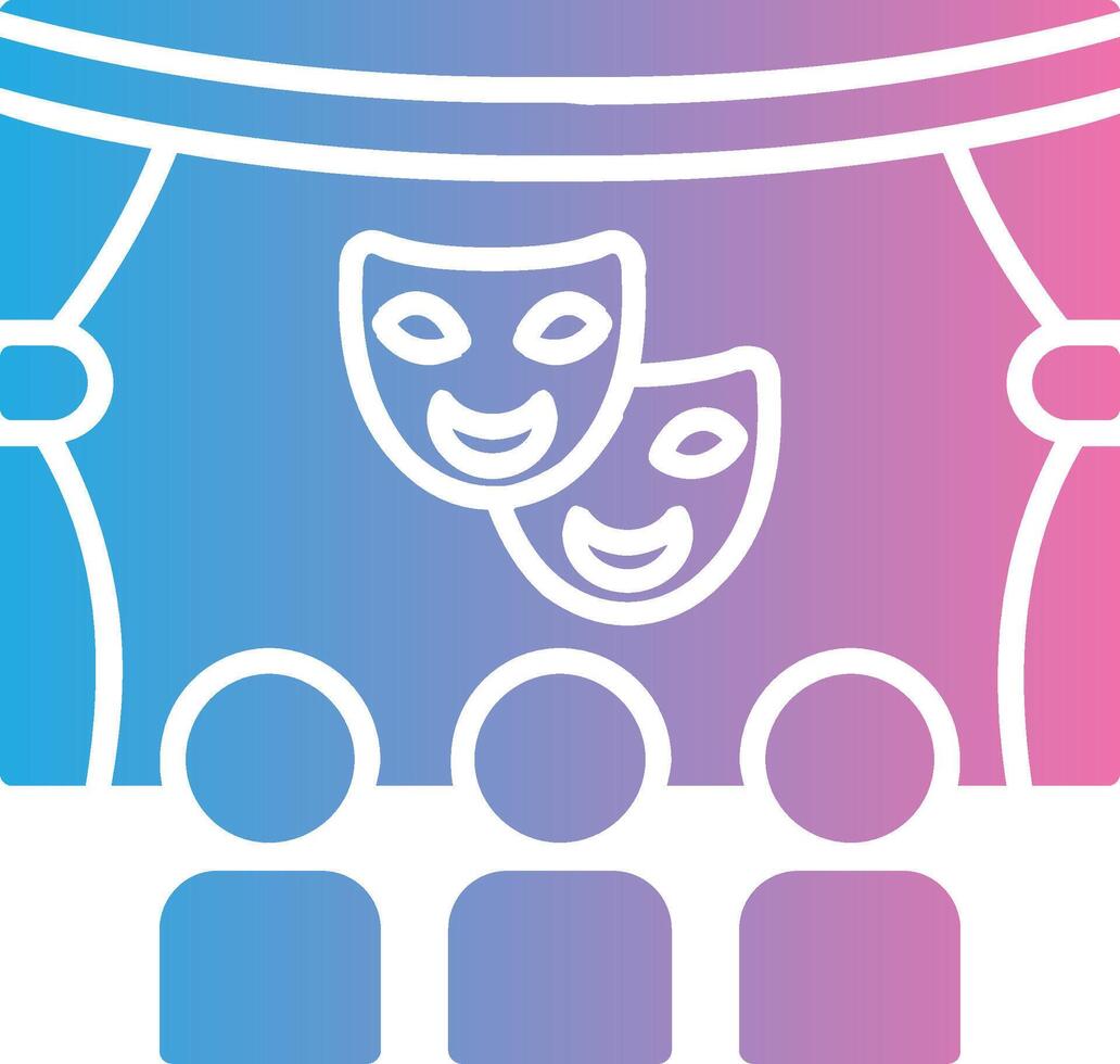 Theater Glyph Gradient Icon Design vector