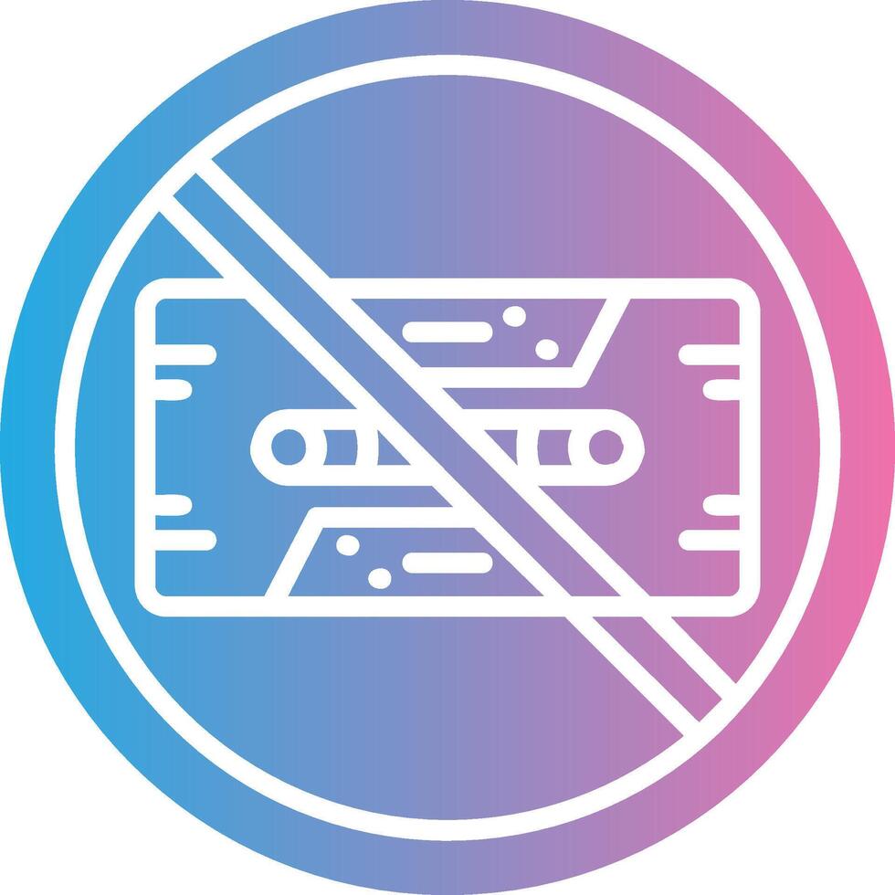 prohibido firmar glifo degradado icono diseño vector