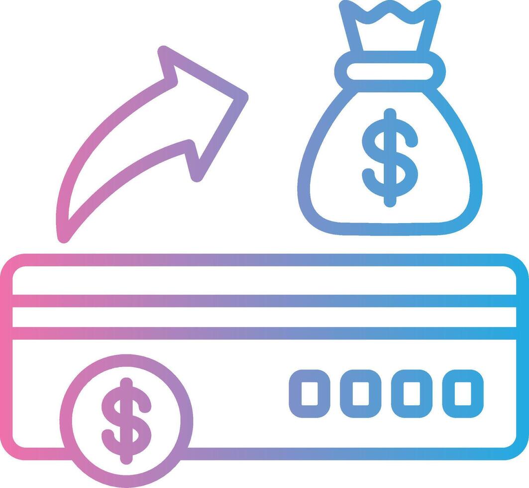 Bank Check Line Gradient Icon Design vector