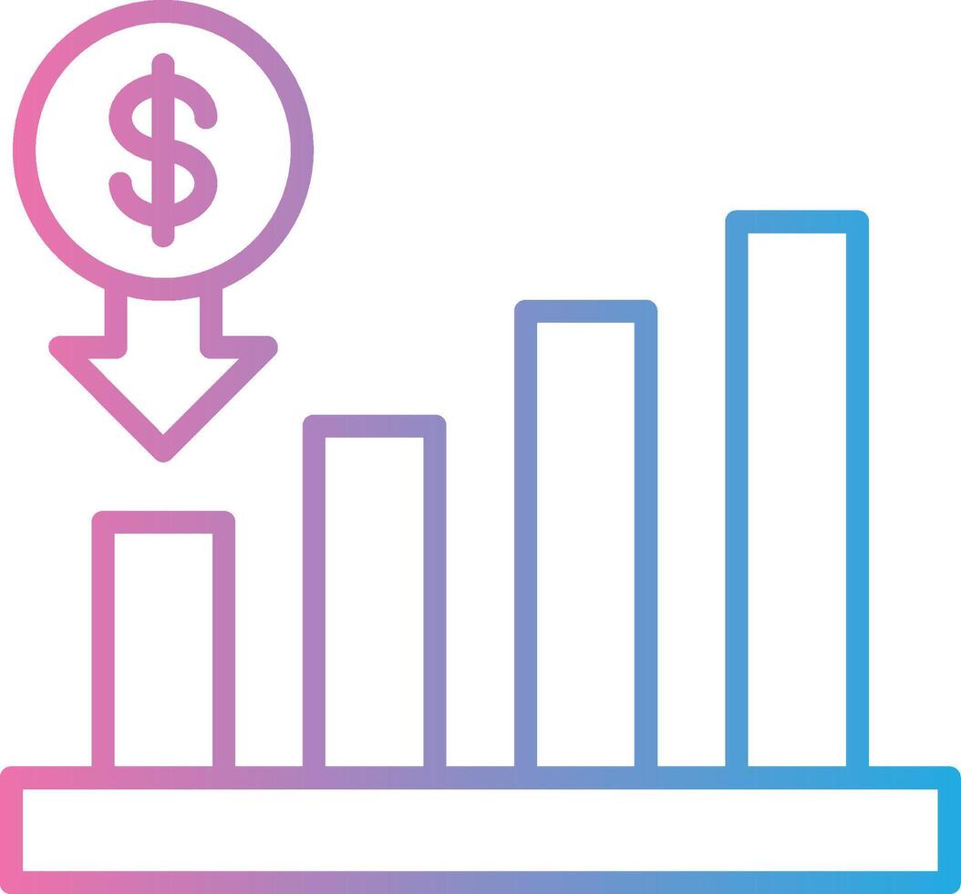 Interest Rate Line Gradient Icon Design vector