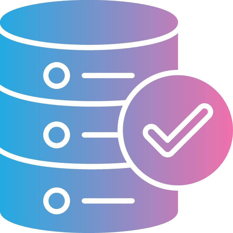 Approved Database Glyph Gradient Icon Design vector