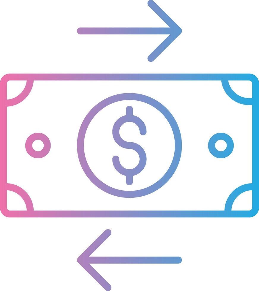 Bank Transfer Line Gradient Icon Design vector