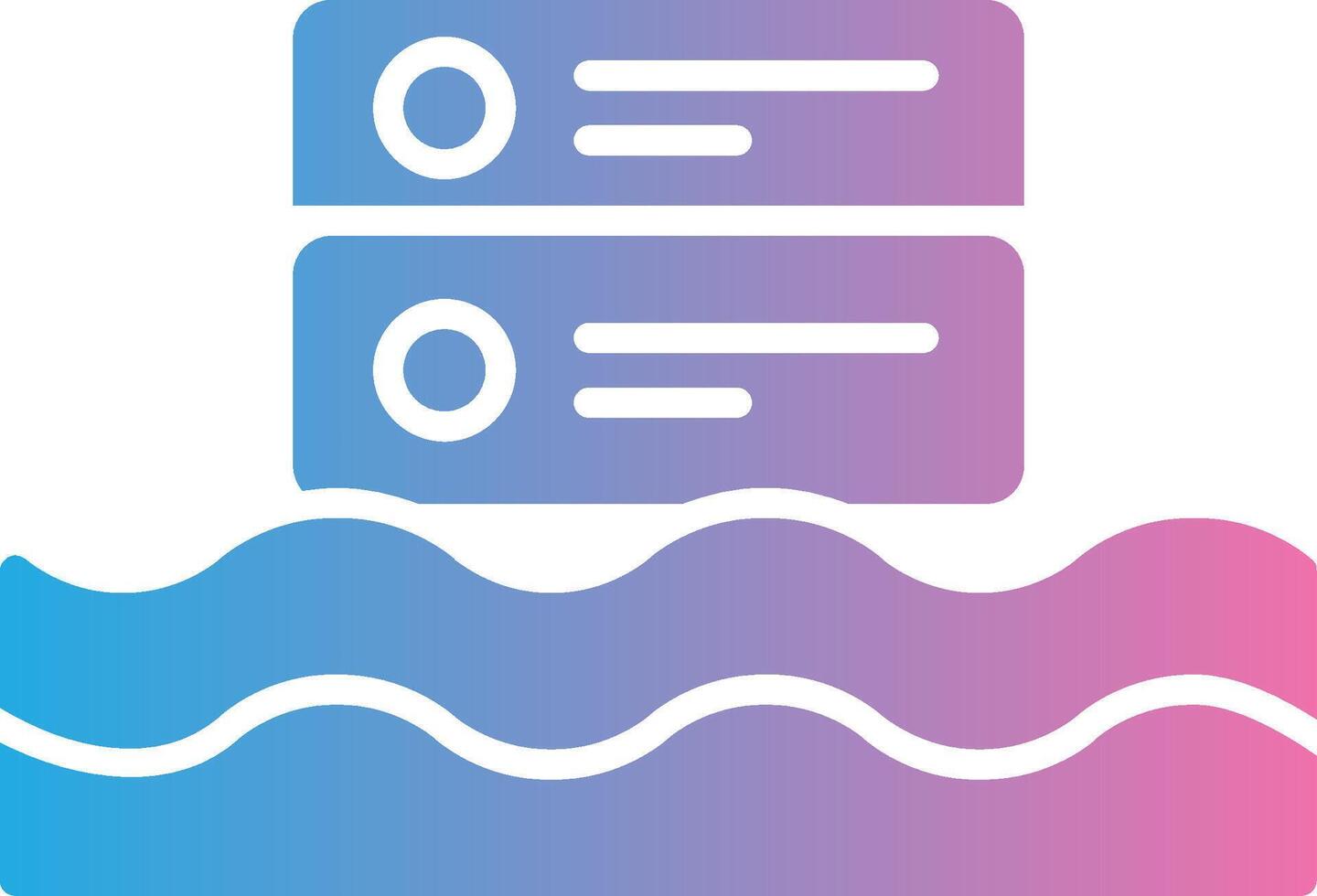 Data Lake Glyph Gradient Icon Design vector