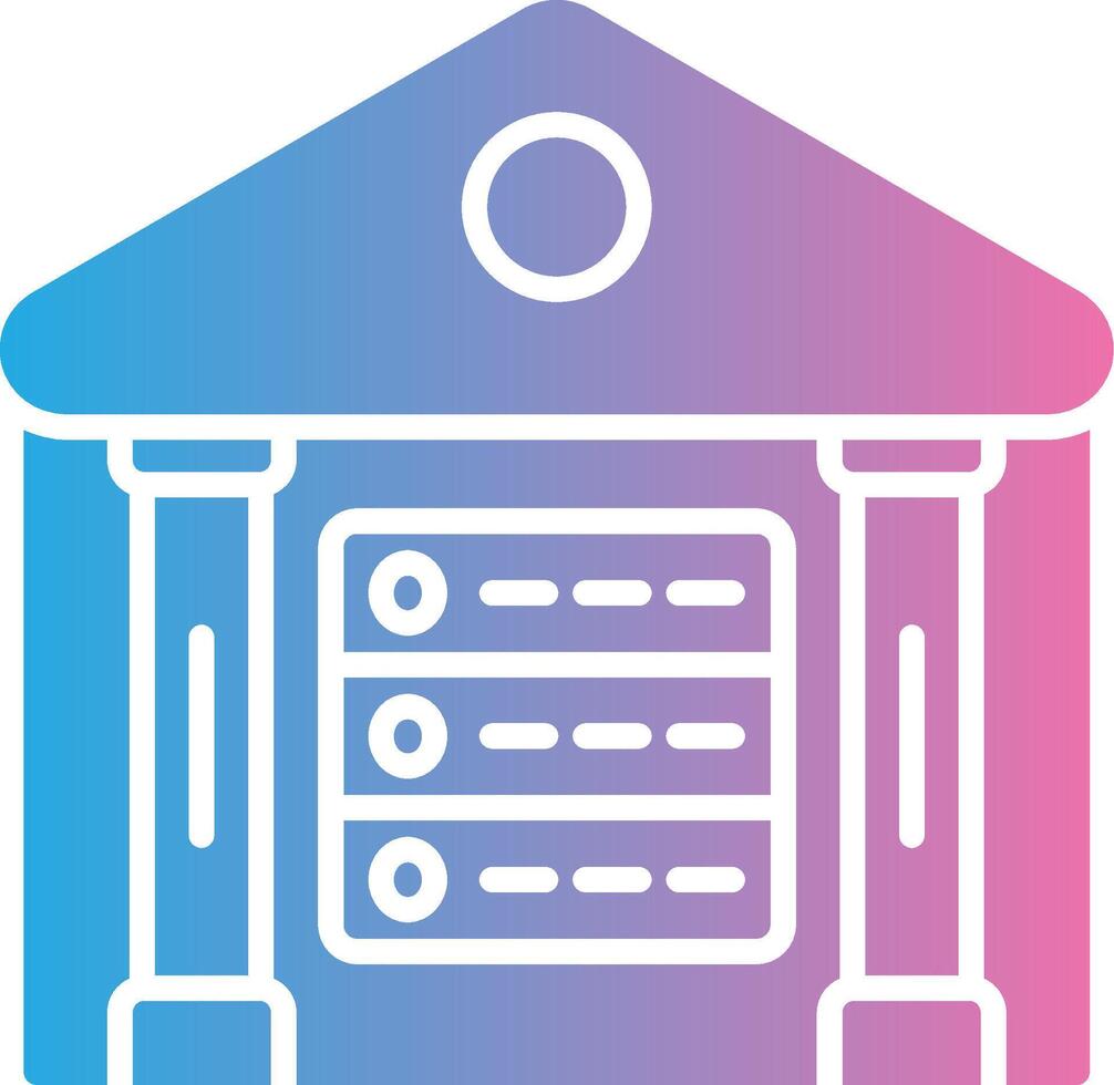 Data Warehouse Glyph Gradient Icon Design vector