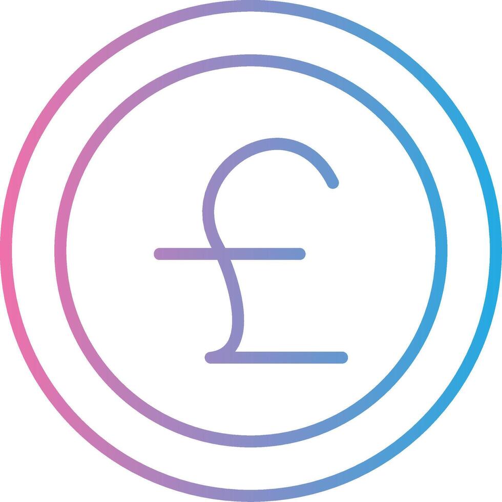 Pounds Line Gradient Icon Design vector