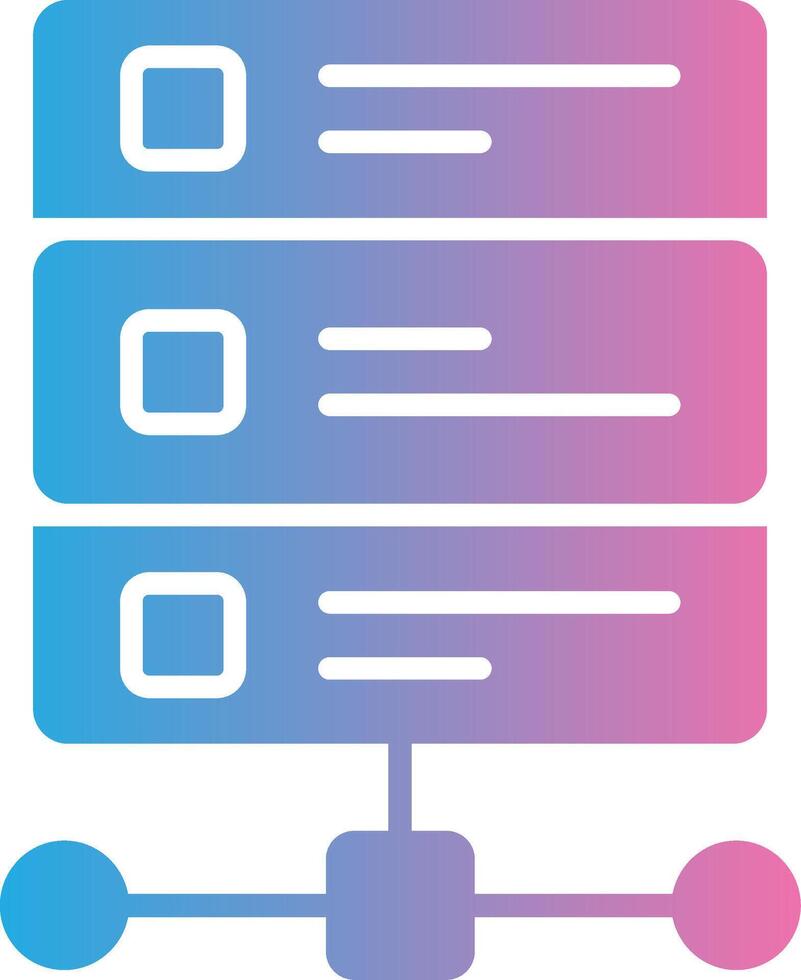 base de datos glifo degradado icono diseño vector