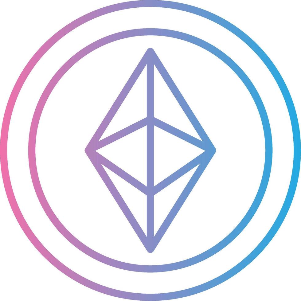 Ethereum Line Gradient Icon Design vector