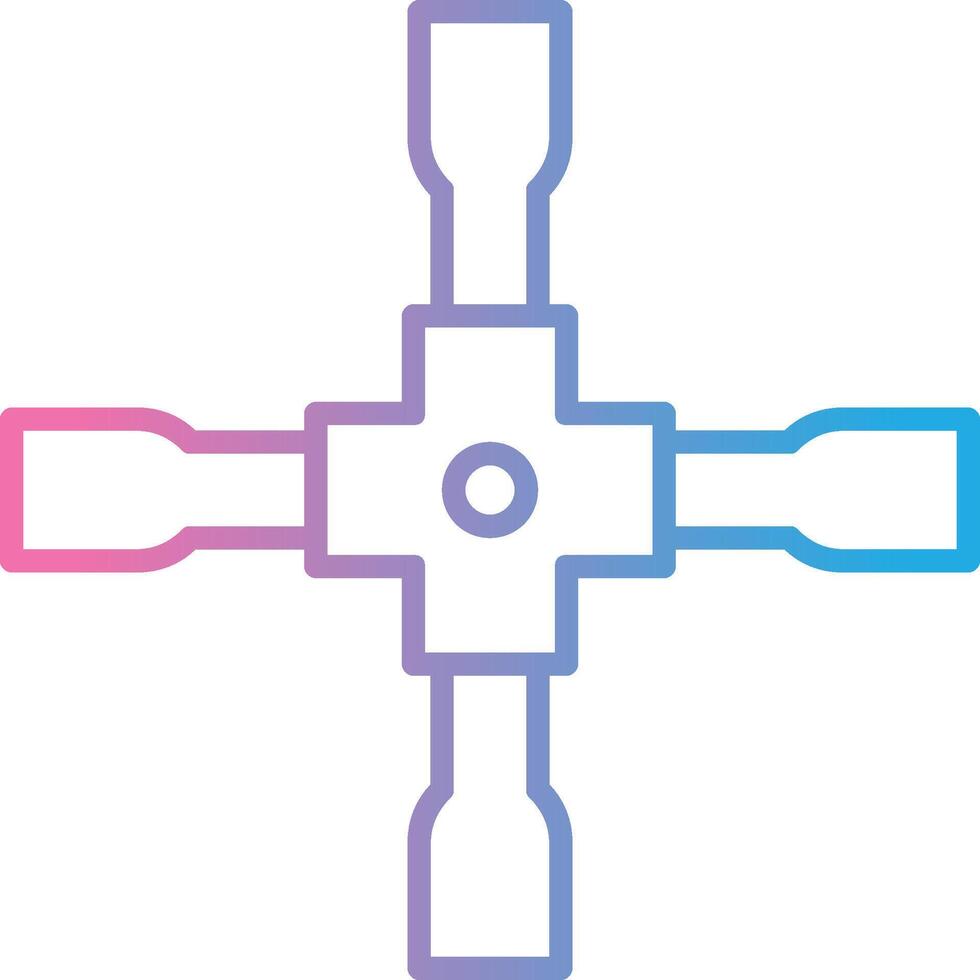 Lug Wrench Line Gradient Icon Design vector