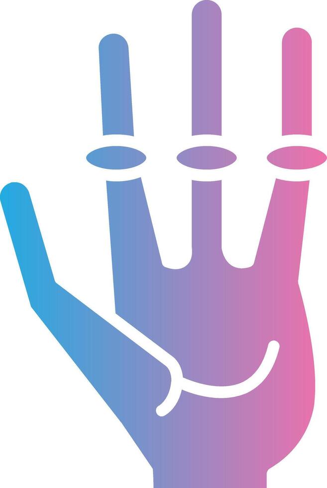 Alien Hand Glyph Gradient Icon Design vector