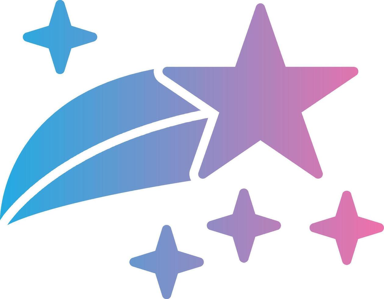 Shooting Star Glyph Gradient Icon Design vector