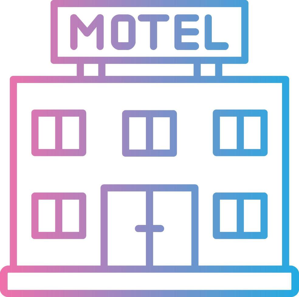 Motel Line Gradient Icon Design vector