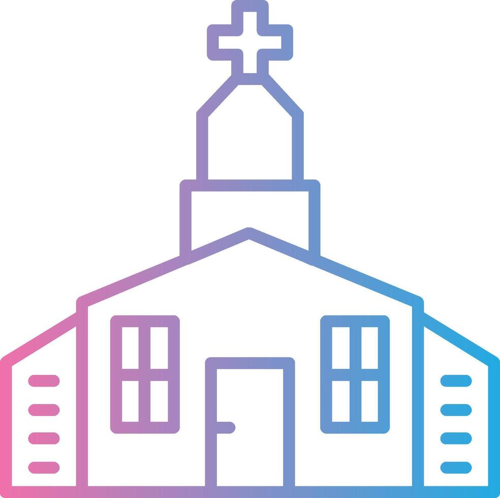 Church Line Gradient Icon Design vector