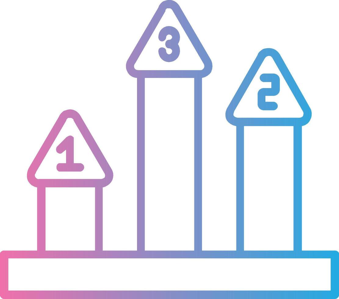 Podium Line Gradient Icon Design vector