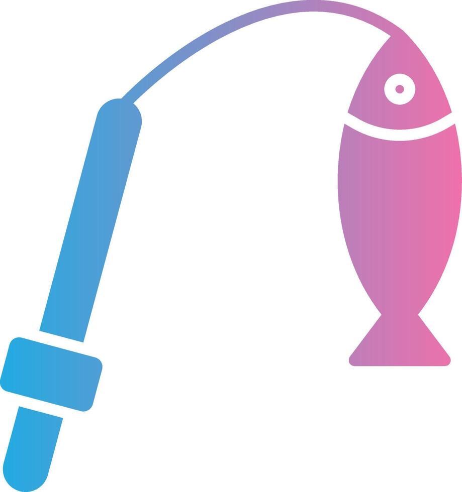 Fishing Glyph Gradient Icon Design vector