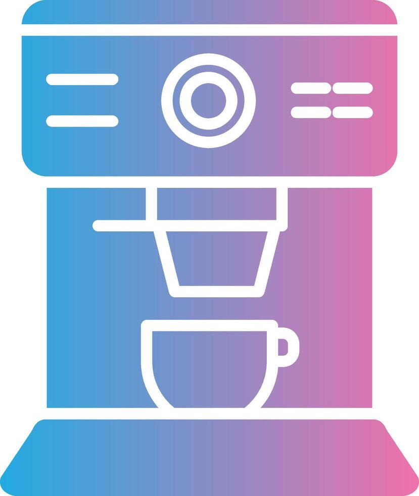 café máquina glifo degradado icono diseño vector