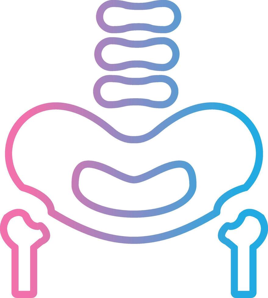 Pelvic Bone Line Gradient Icon Design vector