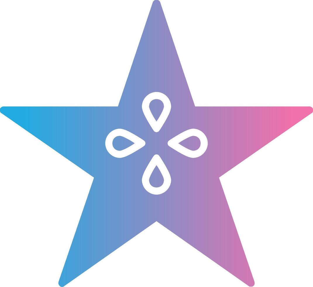 Star Fruit Glyph Gradient Icon Design vector