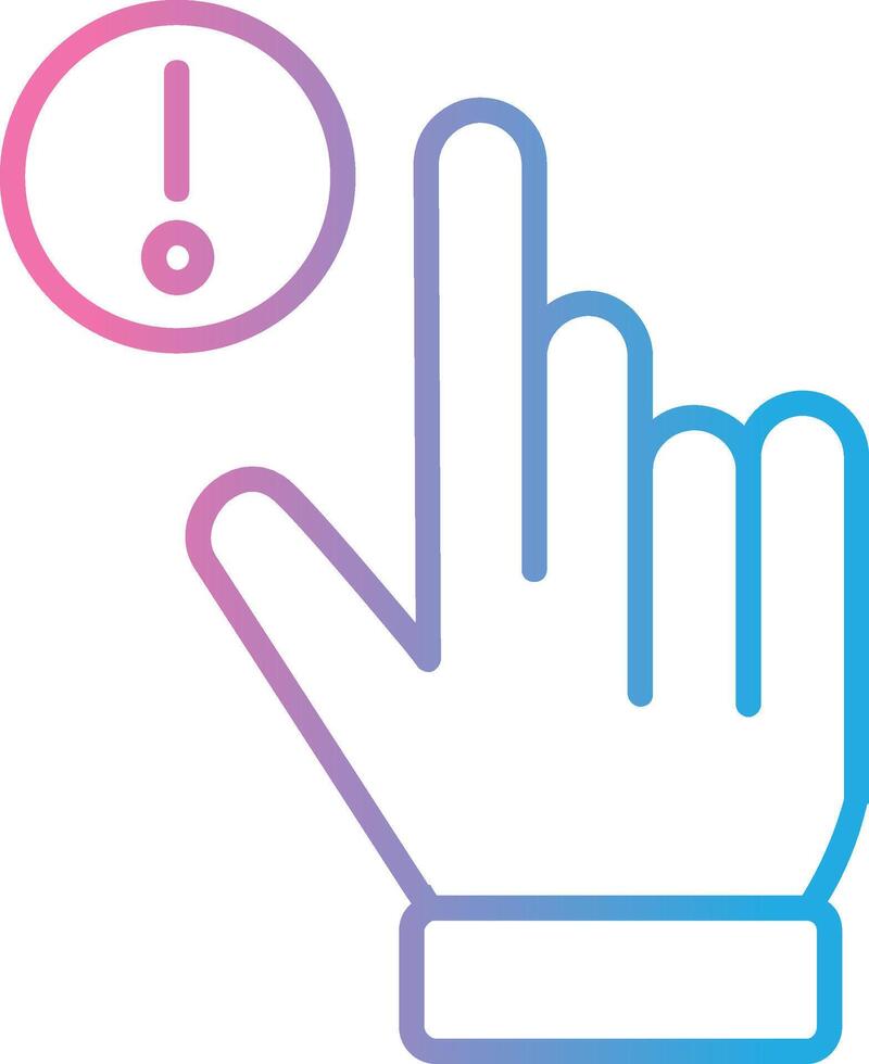 Hand Alert Line Gradient Icon Design vector