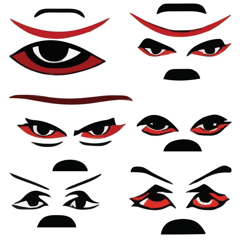 conjunto de diferente ojos expresiones vector