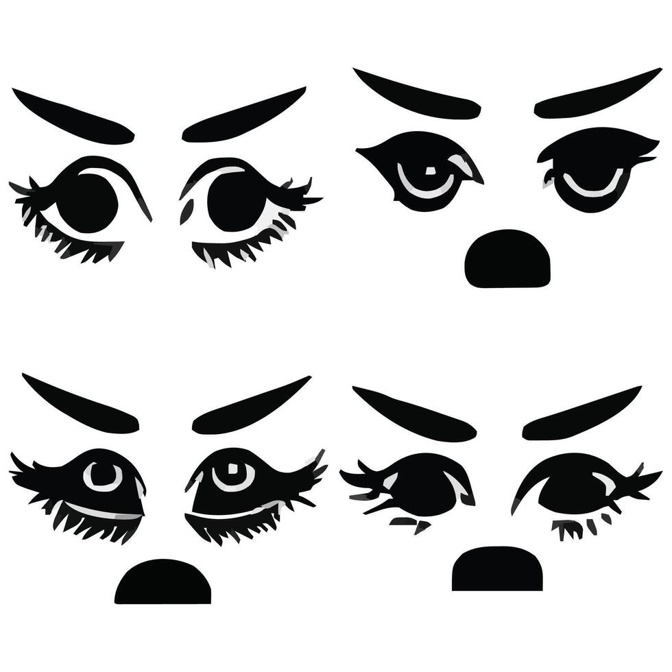 conjunto de diferente ojos expresiones vector
