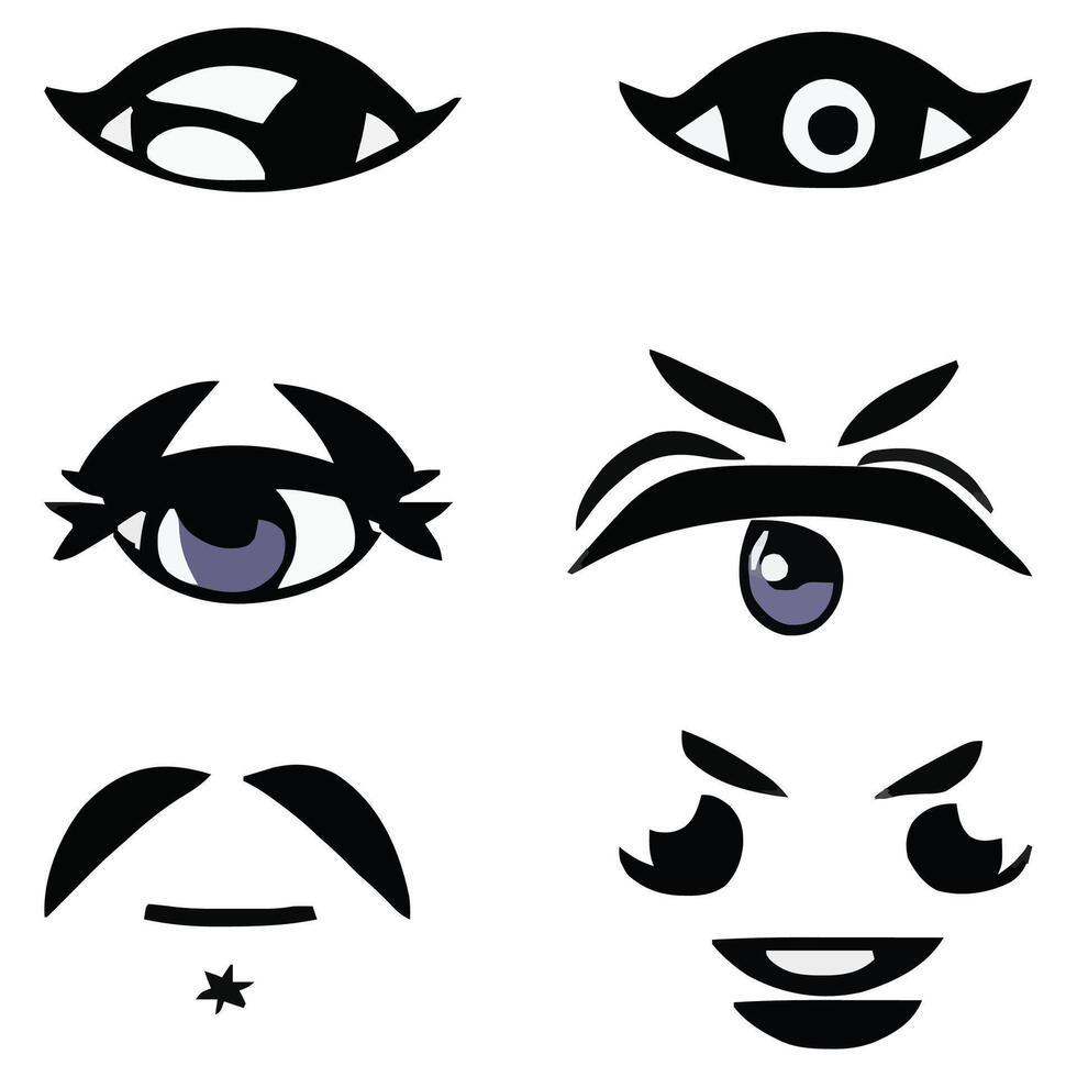 conjunto de diferente ojos expresiones vector