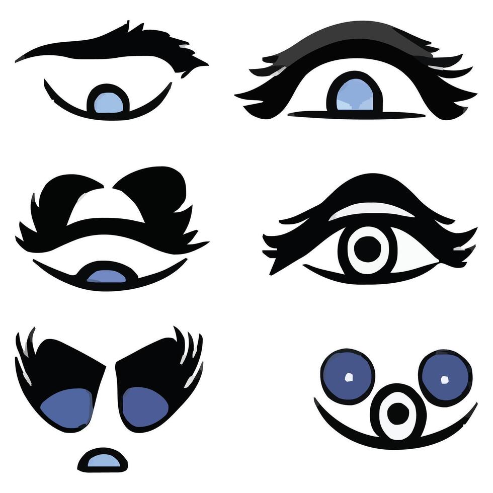 conjunto de diferente ojos expresiones vector