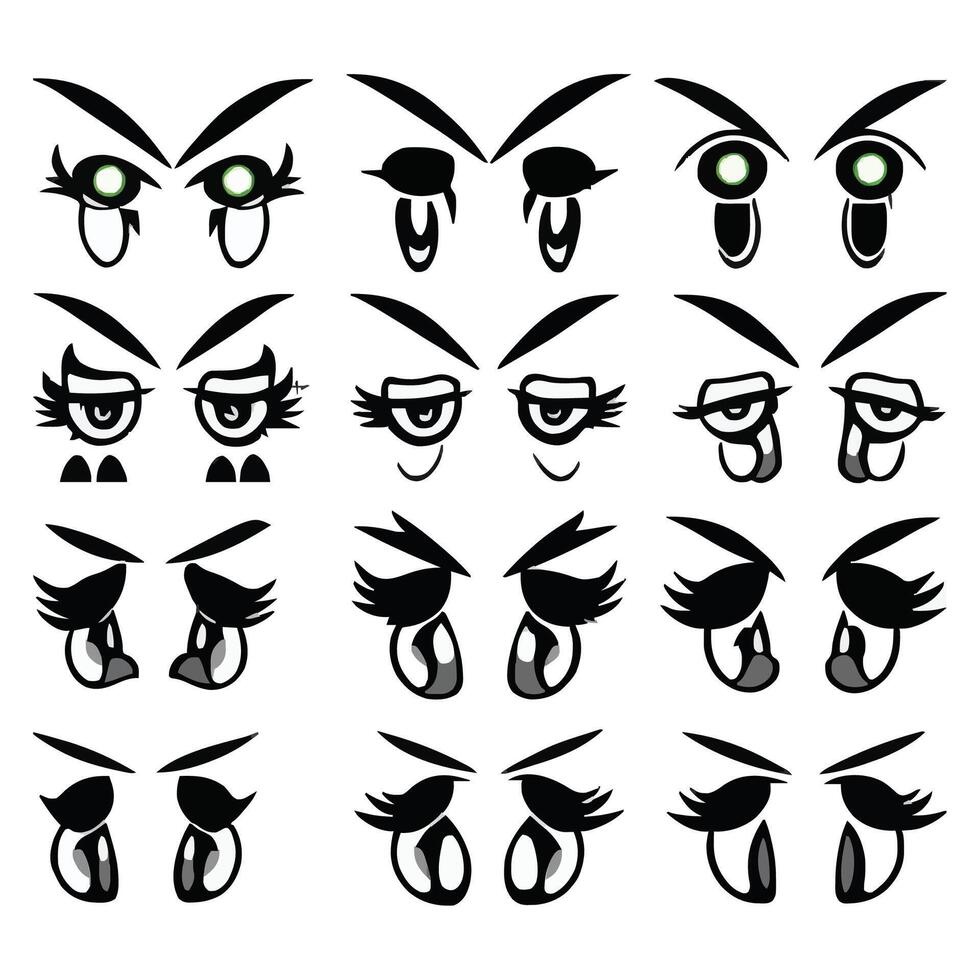 conjunto de diferente ojos expresiones vector