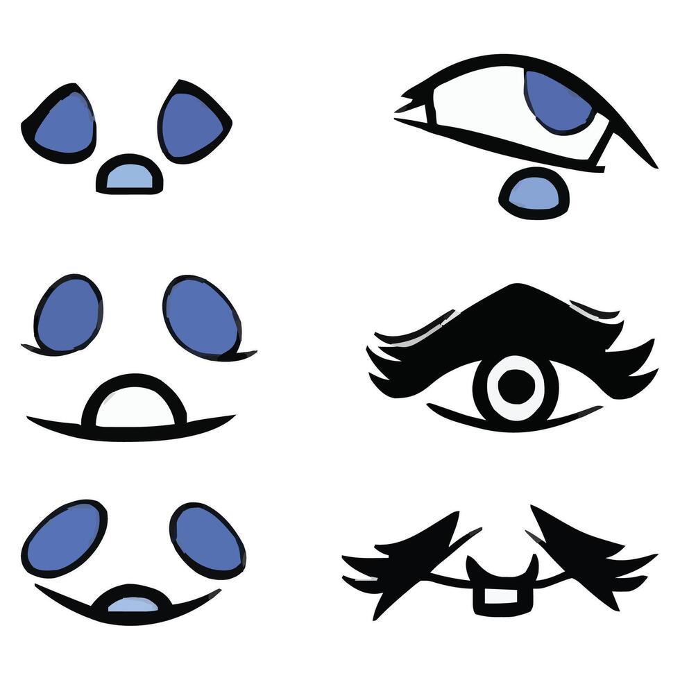 conjunto de diferente ojos expresiones vector