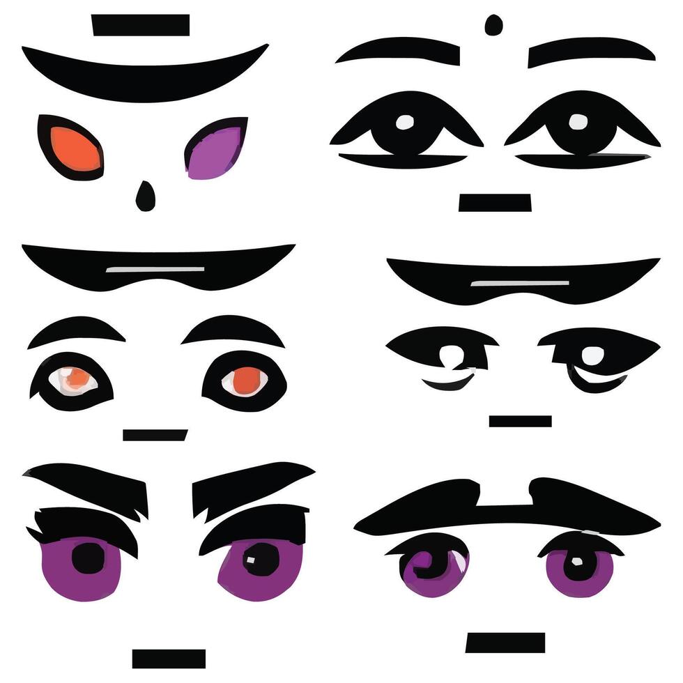 conjunto de diferente ojos expresiones vector