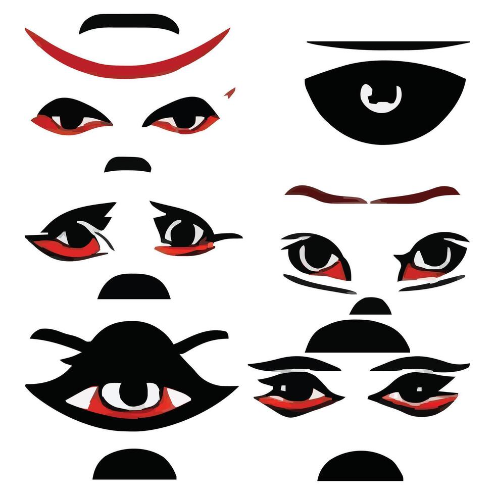 conjunto de diferente ojos expresiones vector