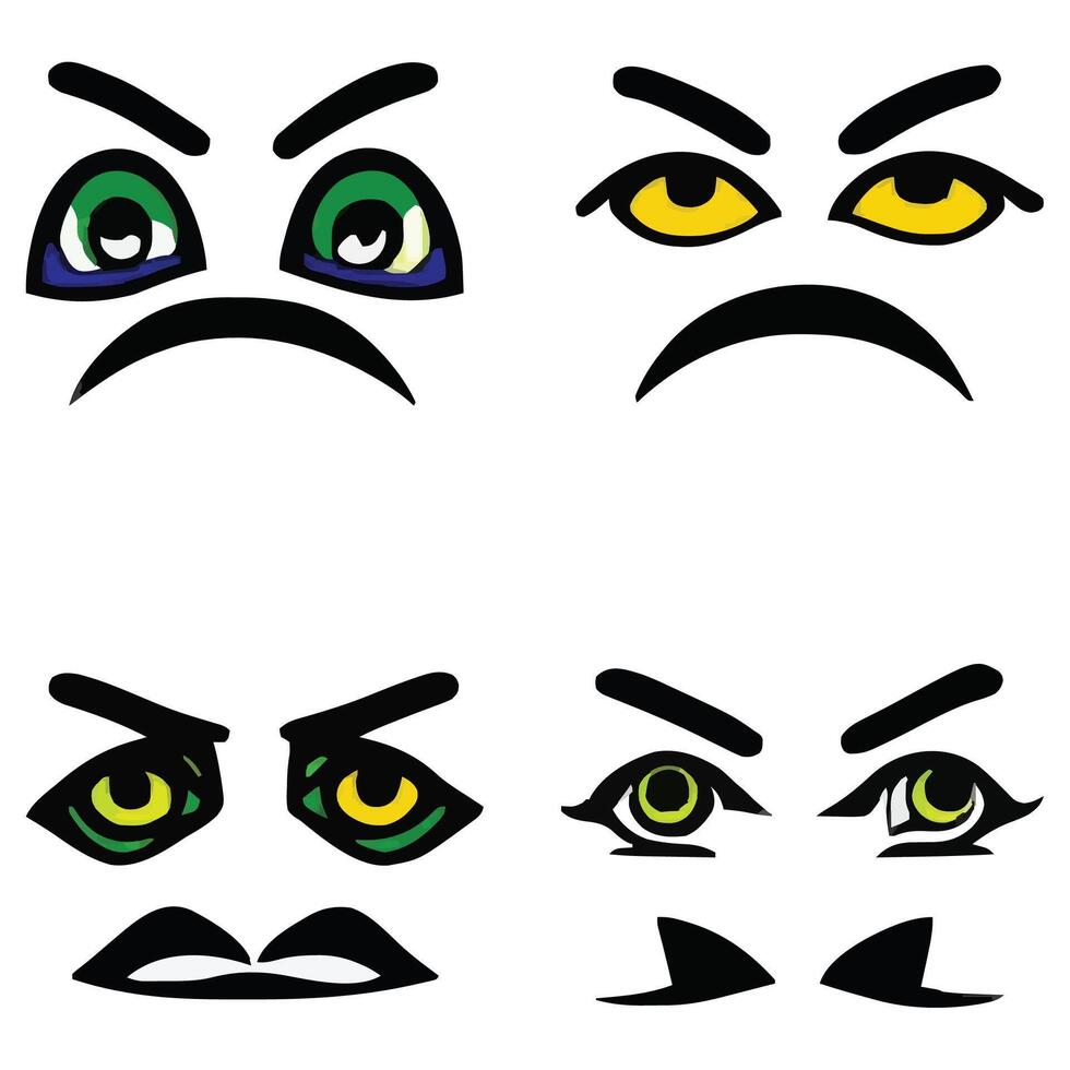 conjunto de diferente ojos expresiones vector