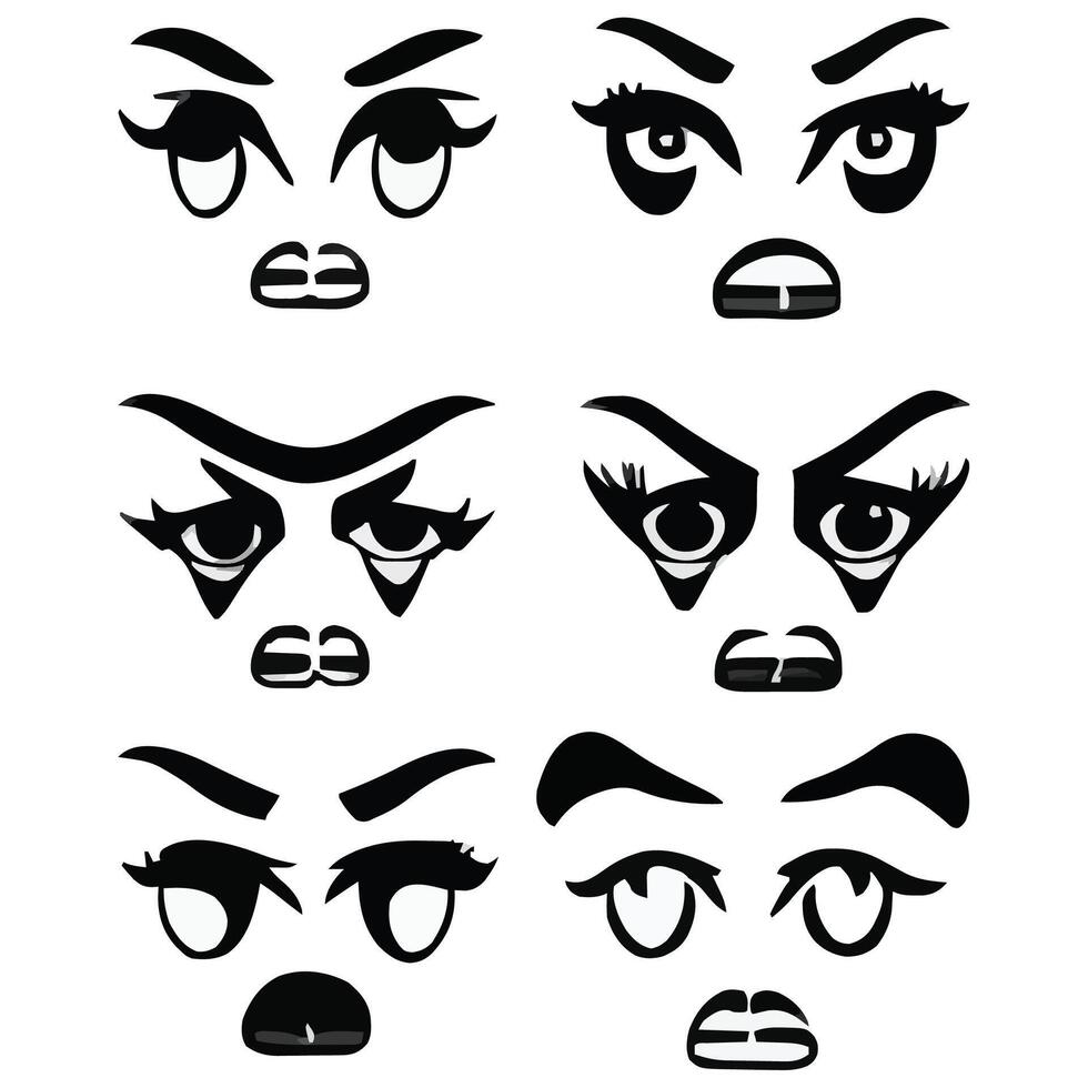 Set of different eyes expressions vector