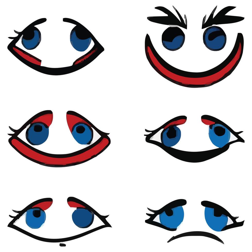 conjunto de diferente ojos expresiones vector