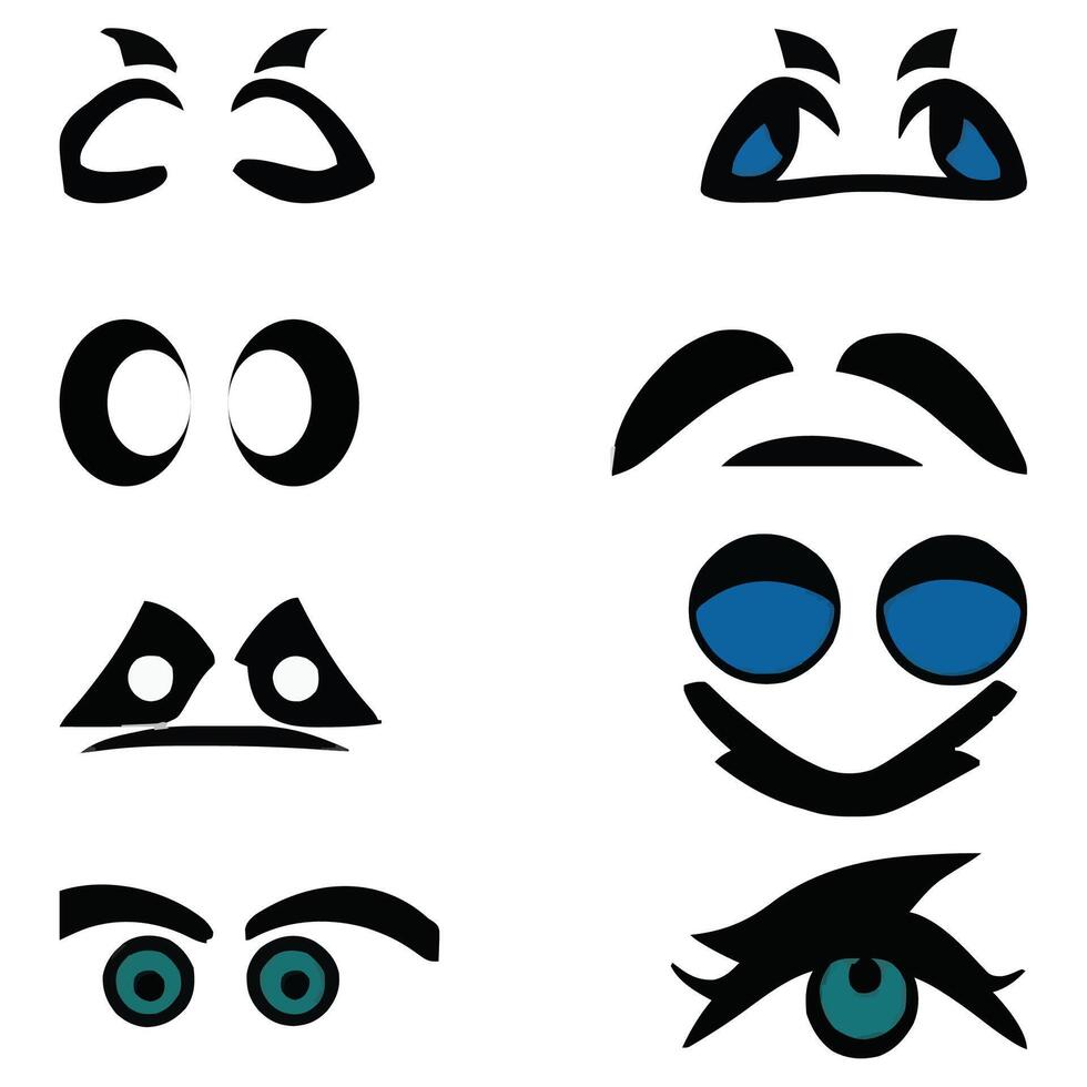 conjunto de diferente ojos expresiones vector