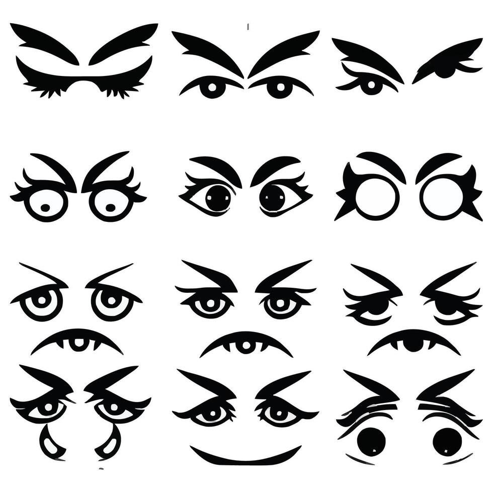 Set of different eyes expressions vector